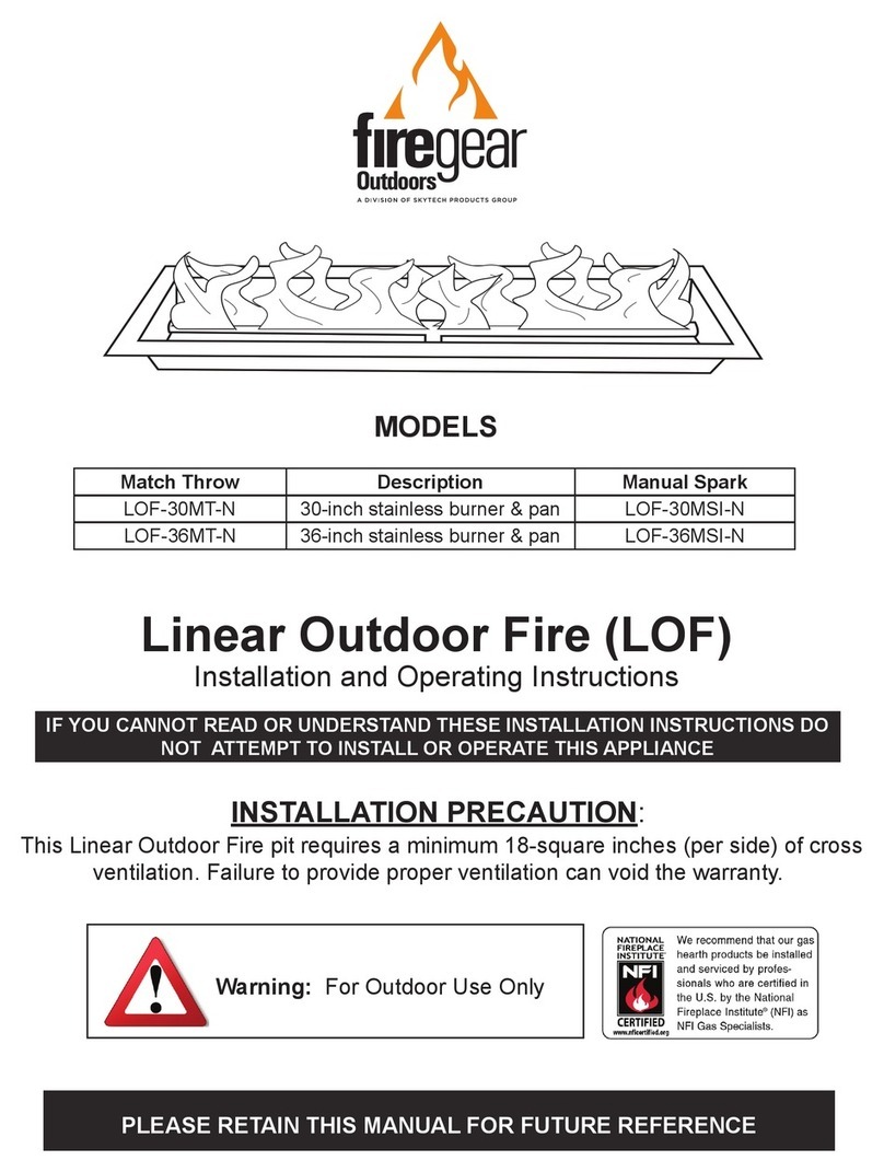Firegear Linear Outdoor Fire Installation and operating instructions Firegear Linear Outdoor Fire Installation and operating instructions