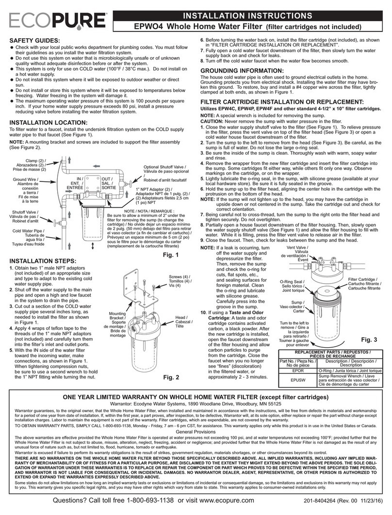 Eco Pure EPWO4 User manual