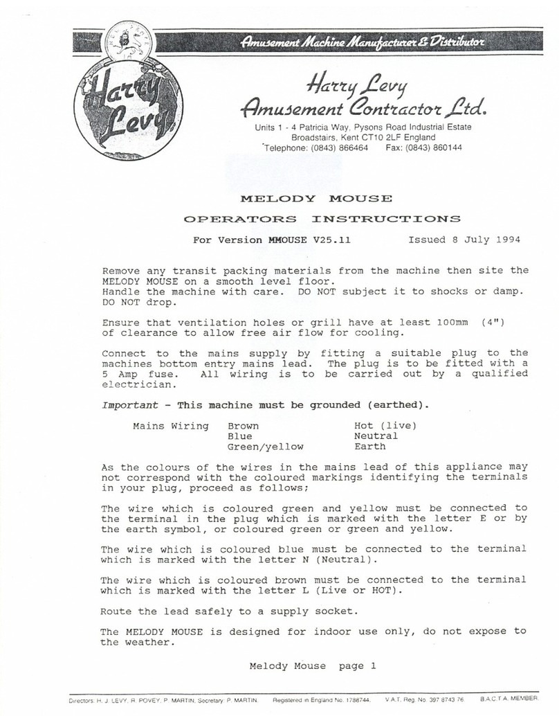 Harry Levy MELODY MOUSE Operator instructions Harry Levy MELODY MOUSE Operator instructions