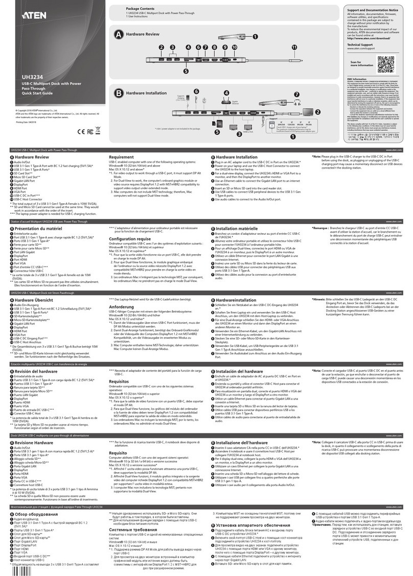 ATEN UH3234 quick start guide