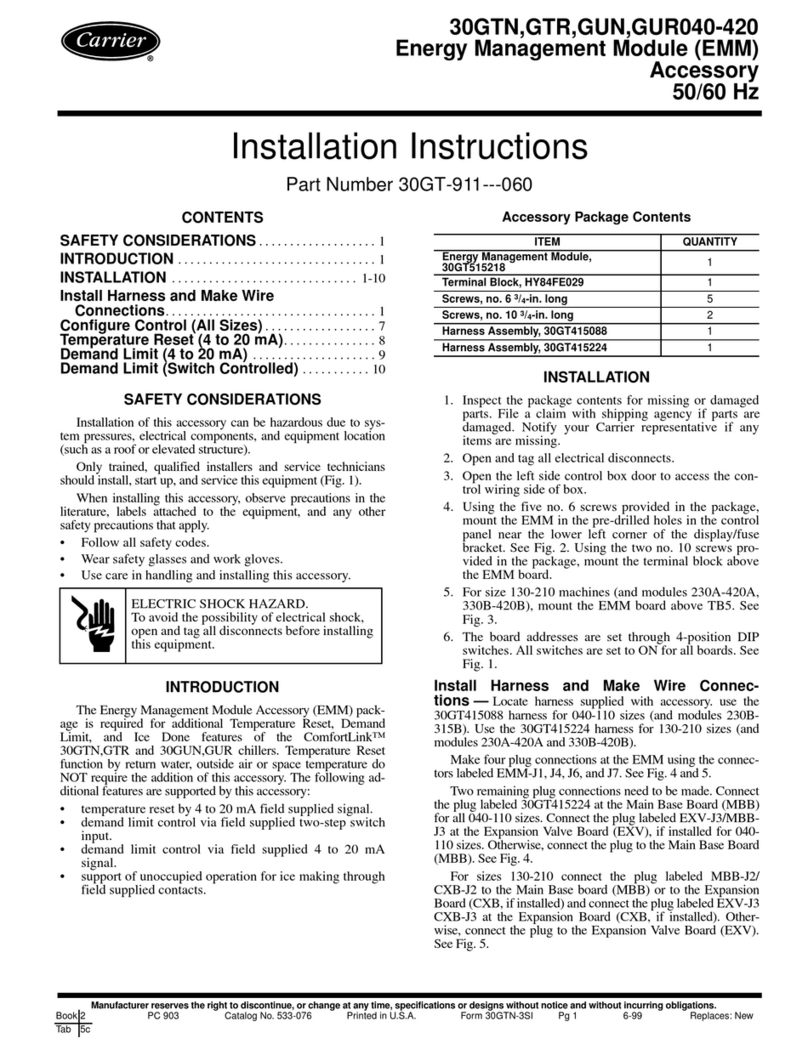 Carrier 30GTN installation instructions Carrier 30GTN installation instructions
