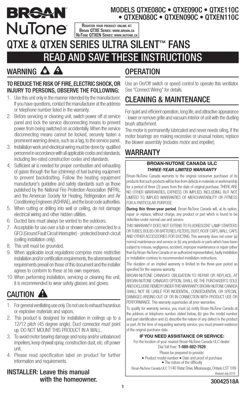 Broan QTXE080C instructions