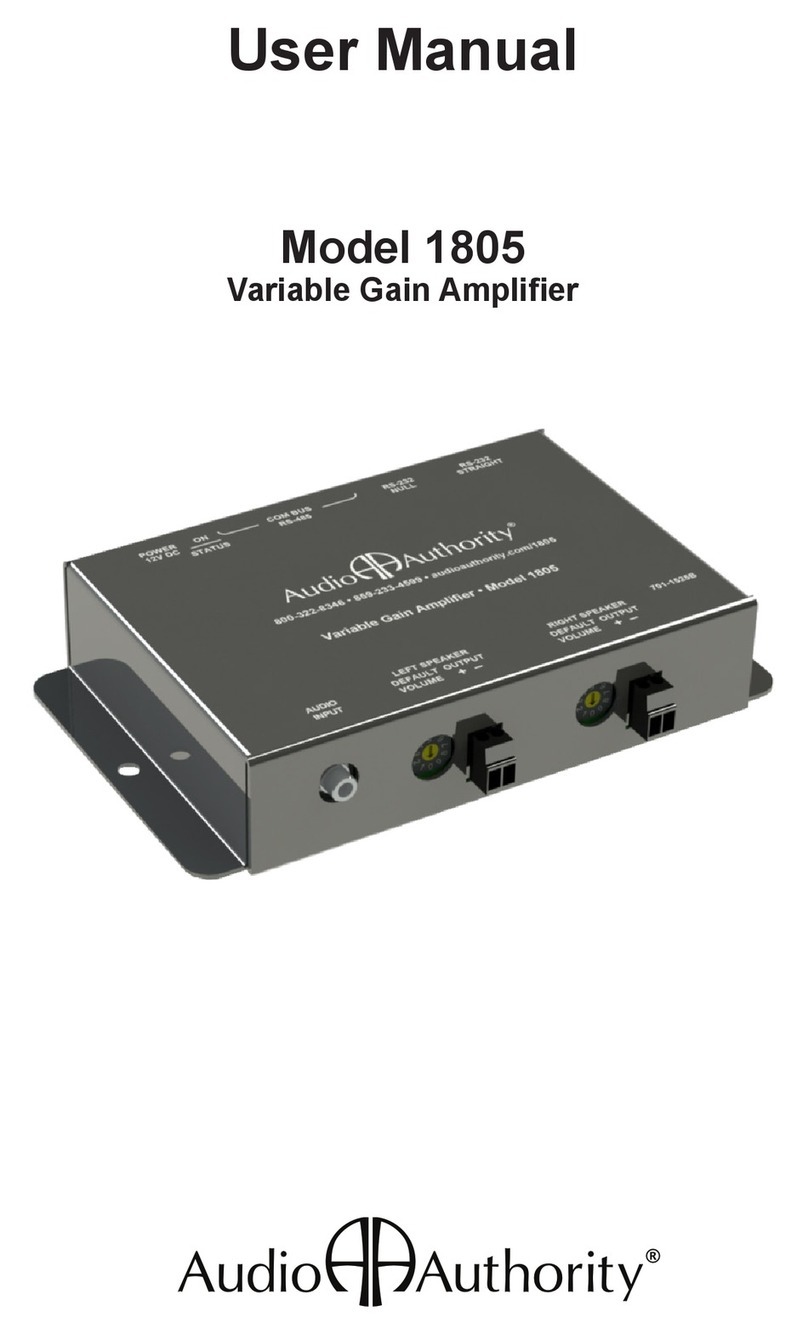 Audio Authority 1805 User manual