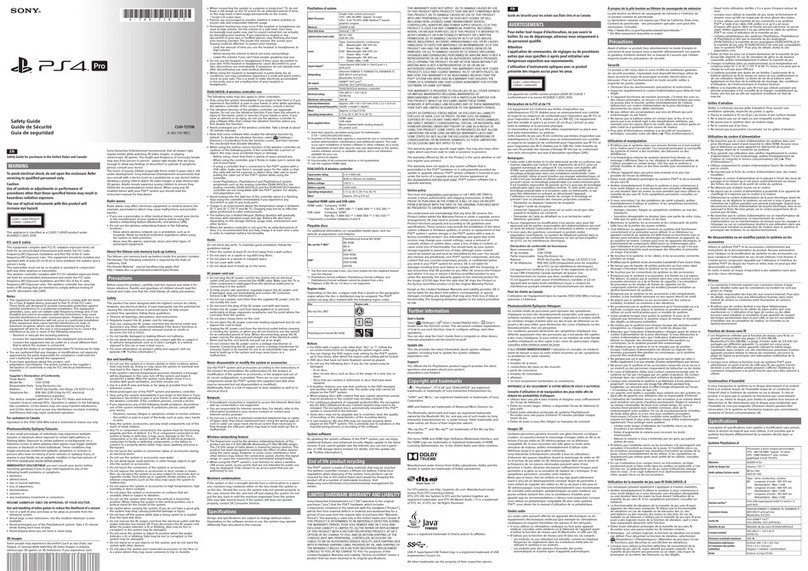 Sony PS4 PRO CUH-7215B Installation and operating manual