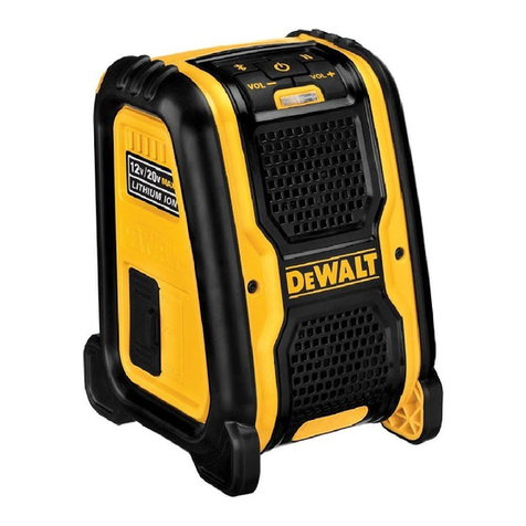 DeWalt 12V/20V MAX JOBSITE BLUETOOTH SPEAKER instruction manual
