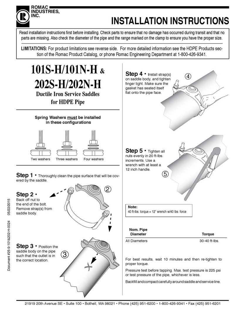 Romac Industries Inc. 101S-H installation instructions Romac Industries Inc. 101S-H installation instructions