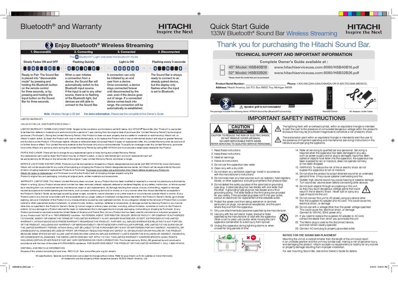 Hitachi HSB40B16 User manual Hitachi HSB40B16 User manual