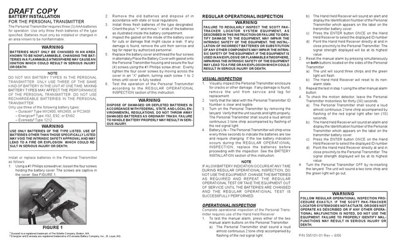 Scott PAK-TRACKER User instructions