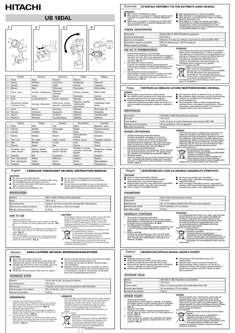 Hitachi UB 18DAL User manual