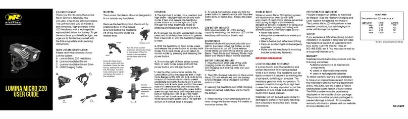 NiteRider Lumina Micro 220 user guide