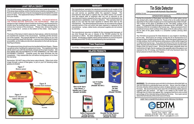 EDTM Tin Side TS1420 Operator's manual