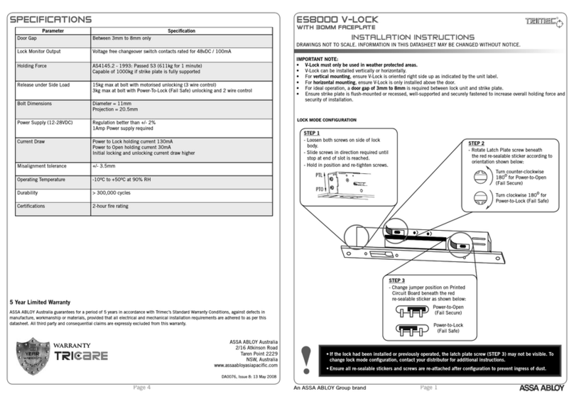 Trimec ES8000 V-LOCK User manual