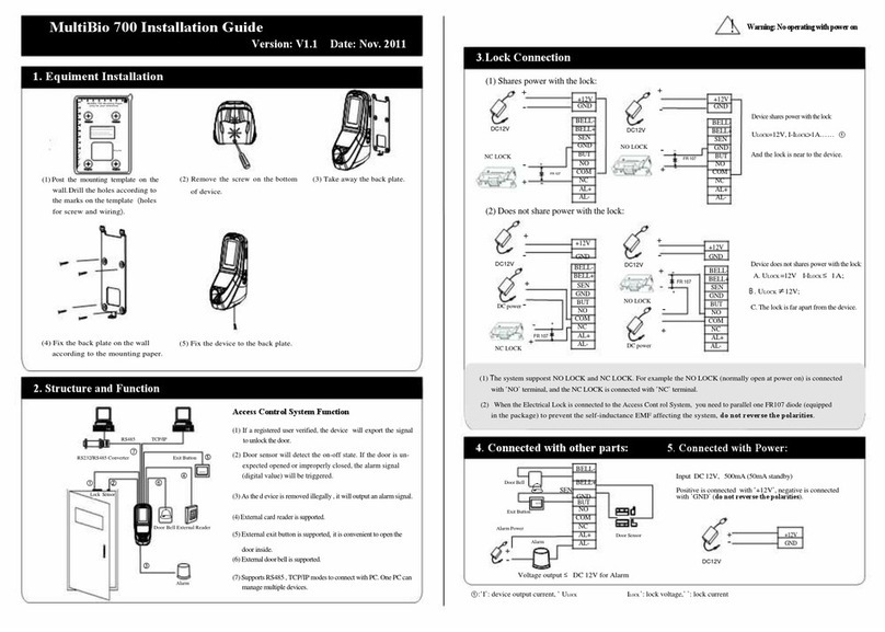 ZKTeco MultiBio 700 installation guide