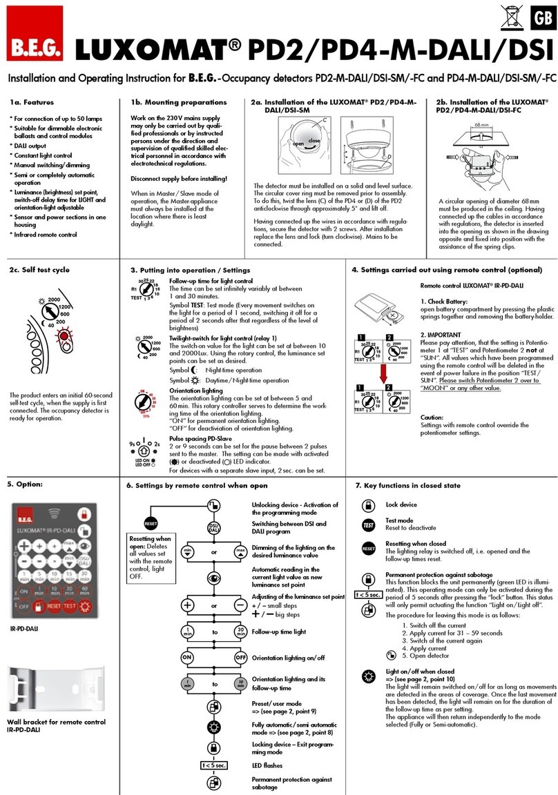 LUXOMAT PD2-M-DALI/DSI-SM Operating	 instruction