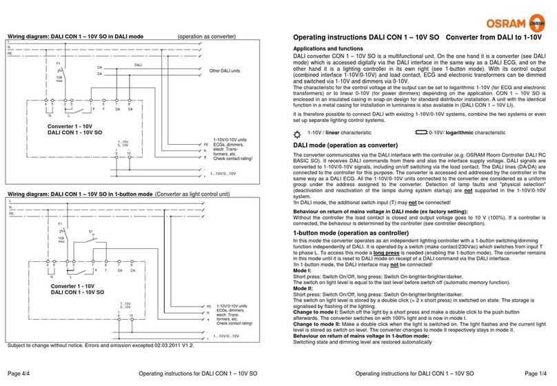 Osram DALI CON 1 – 10V SO operating instructions