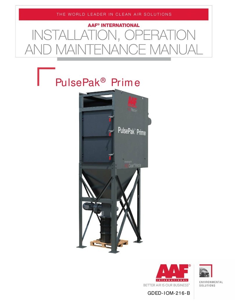 AAF PulsePak Prime 2-1H Installation, operation and maintanance manual