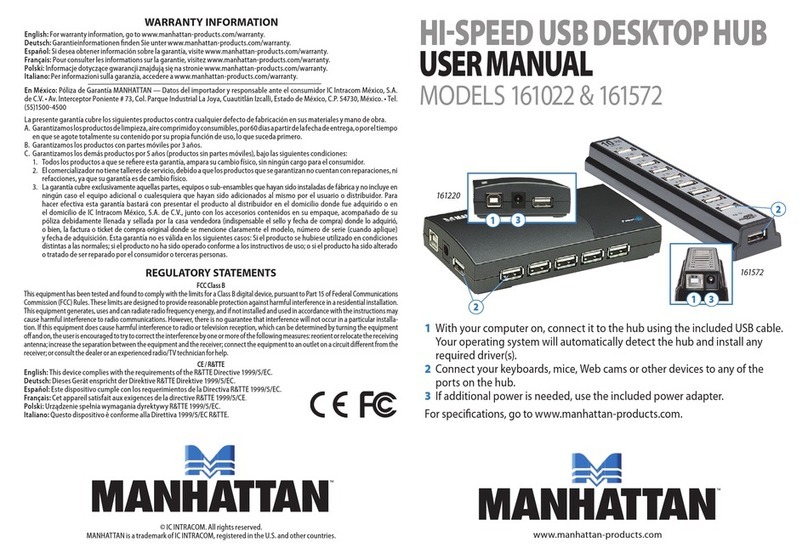 Manhattan Hi-Speed USB Desktop Hub User manual