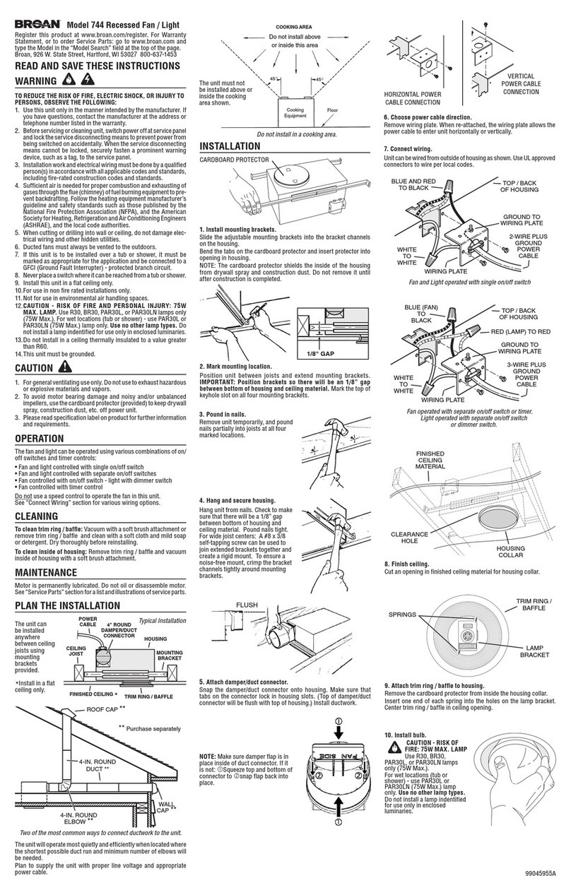 Broan 744 User manual