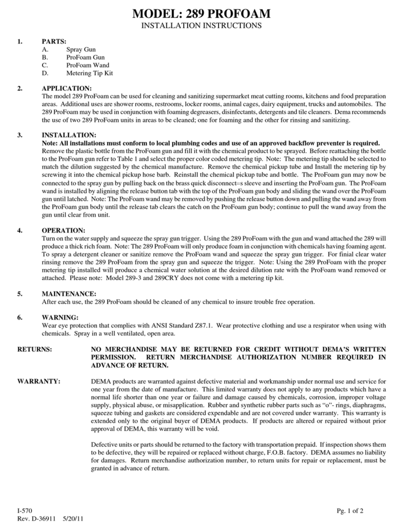 DEMA 289 PROFOAM User manual