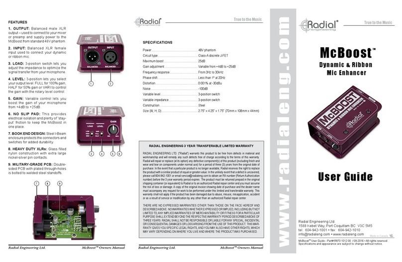 Radial Engineering McBoost User manual