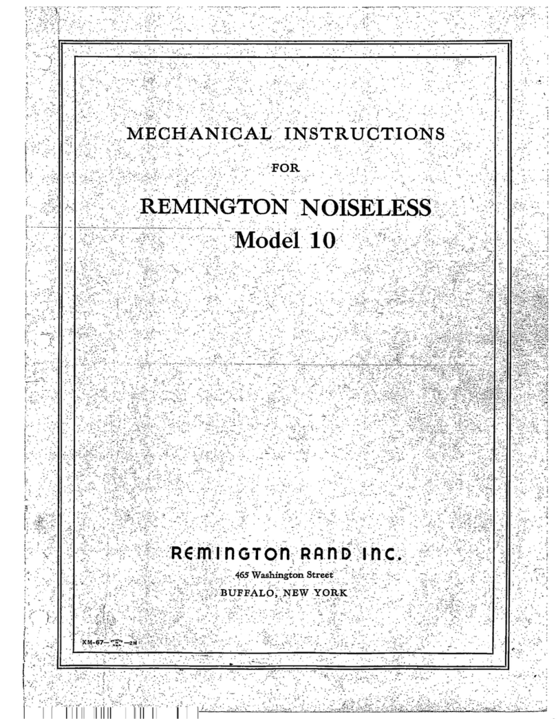 Remington Rand Inc. Noiseless 10 Mechanical Instructions Remington Rand Inc. Noiseless 10 Mechanical Instructions