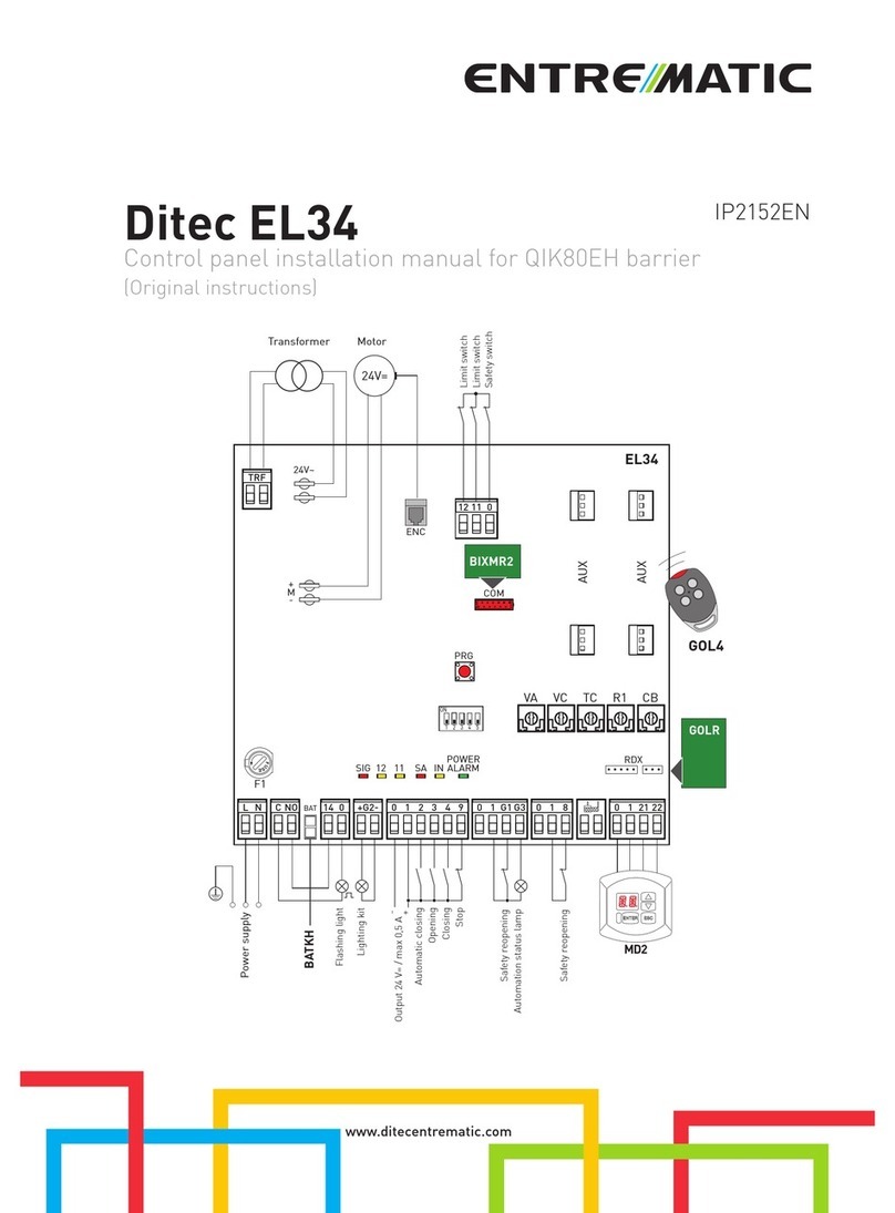 Entrematic Ditec EL34 User manual