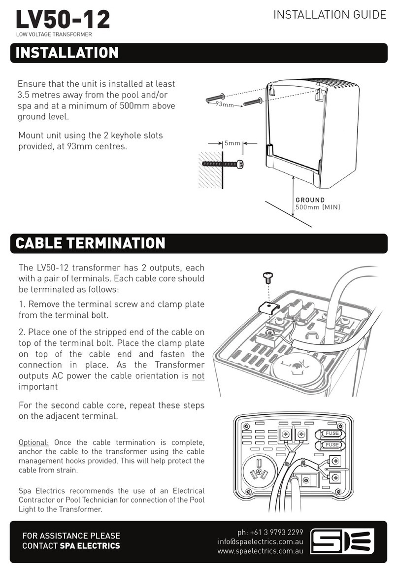 Spa Electrics LV50-12 installation guide