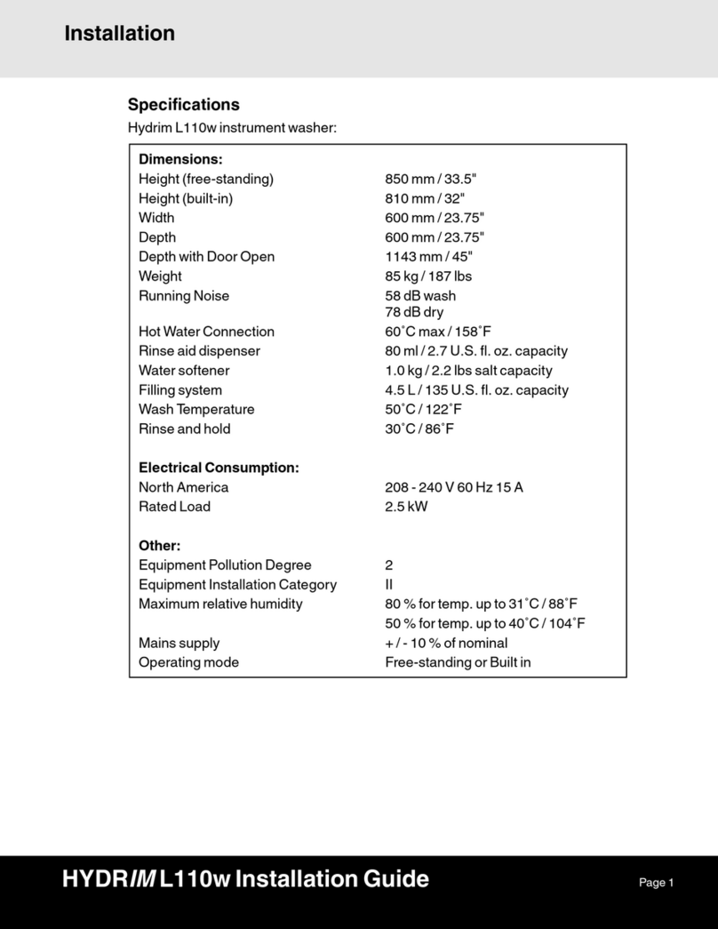 SciCan HYDRIM L110w User manual