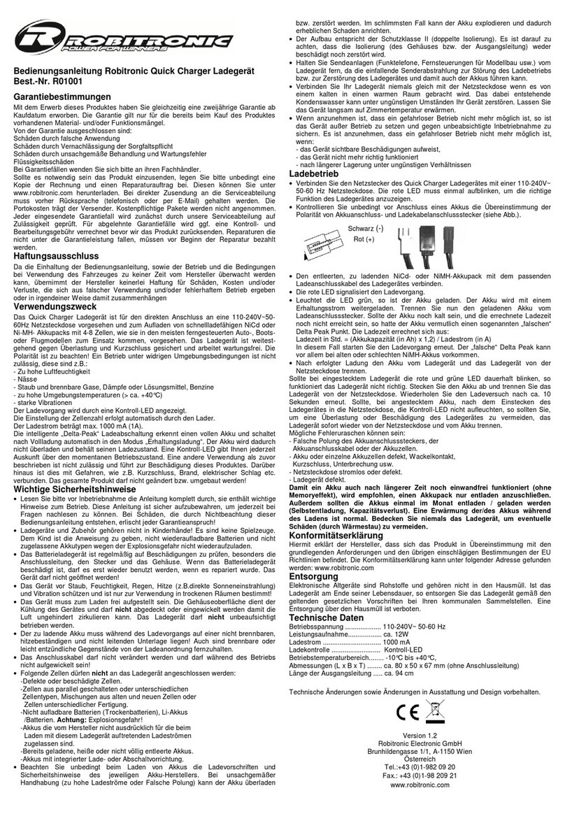 Robitronic R01001 User manual
