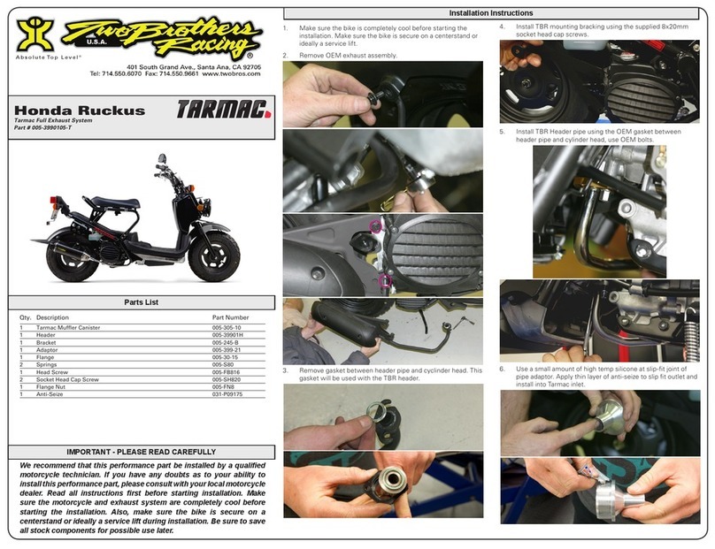 Two Brothers Racing TARMAC installation instructions