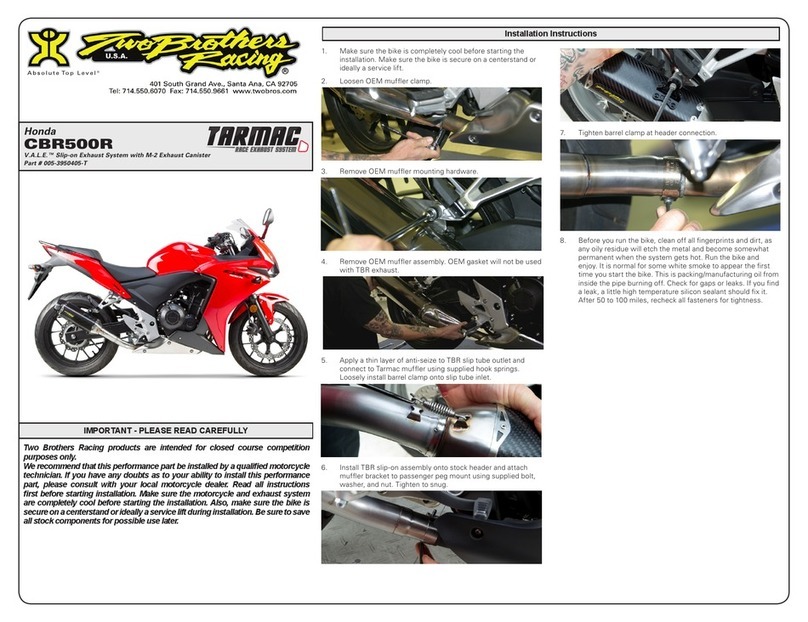 Two Brothers Racing TARMAC installation instructions