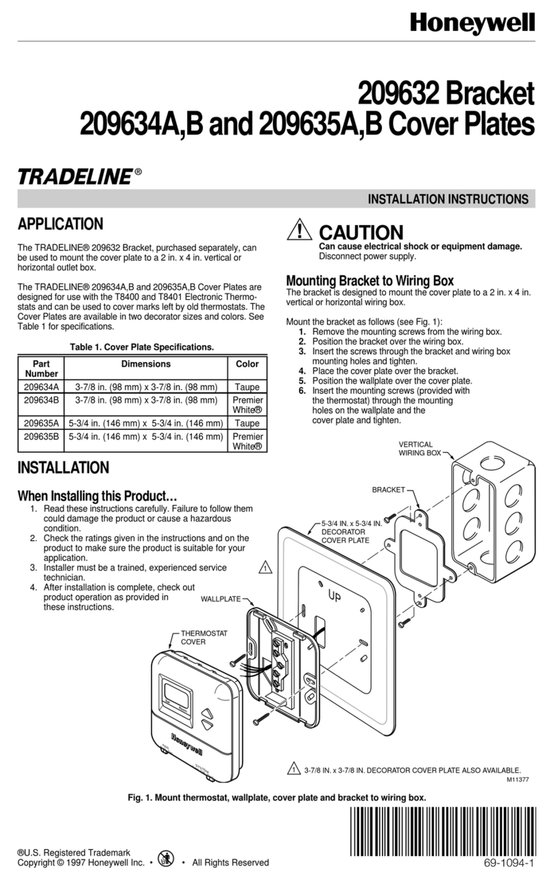 Honeywell TRADELINE 209632 installation instructions