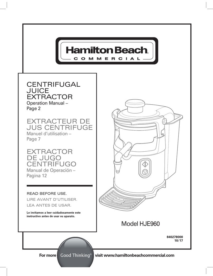 Hamilton Beach HJE960 Operation manual