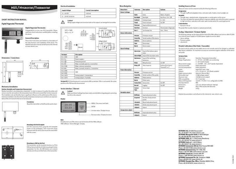 Rotronic HS5 User manual