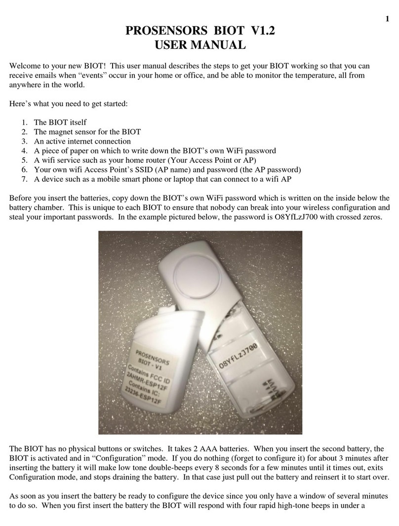 Prosensors BIOT V1.2 user manual