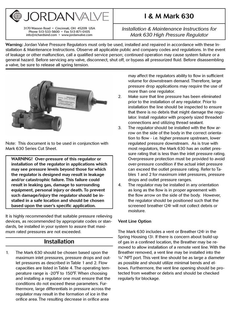jordan Mark 630 Installation and operating instructions