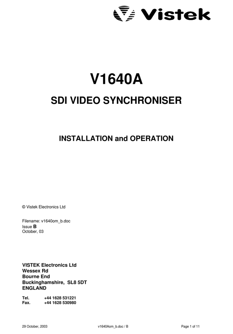 VISTEK V1640A Installation and operation