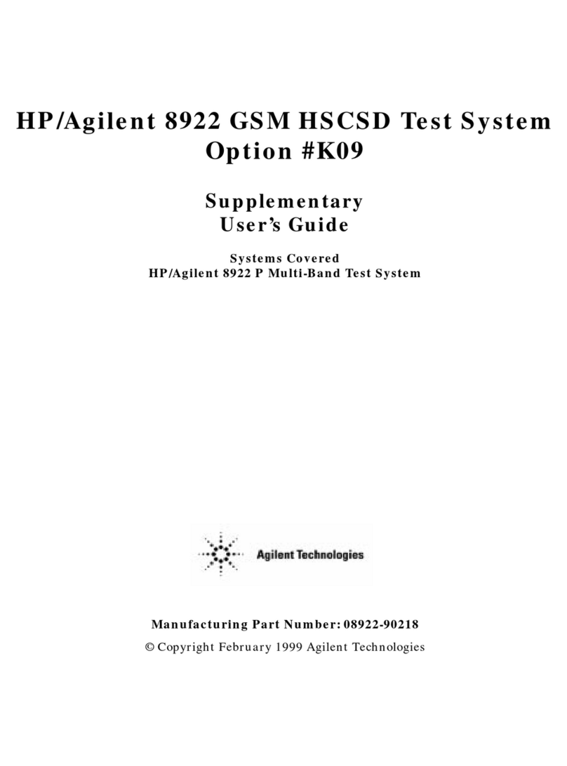 Agilent Technologies 8922 Supplementary User's Guide