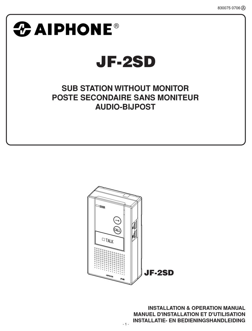 Aiphone JF-2SD Installation & operation manual
