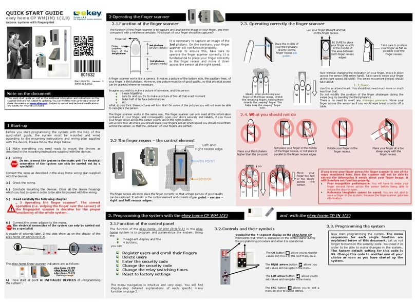 eKey ekey home CP WM 1 User manual