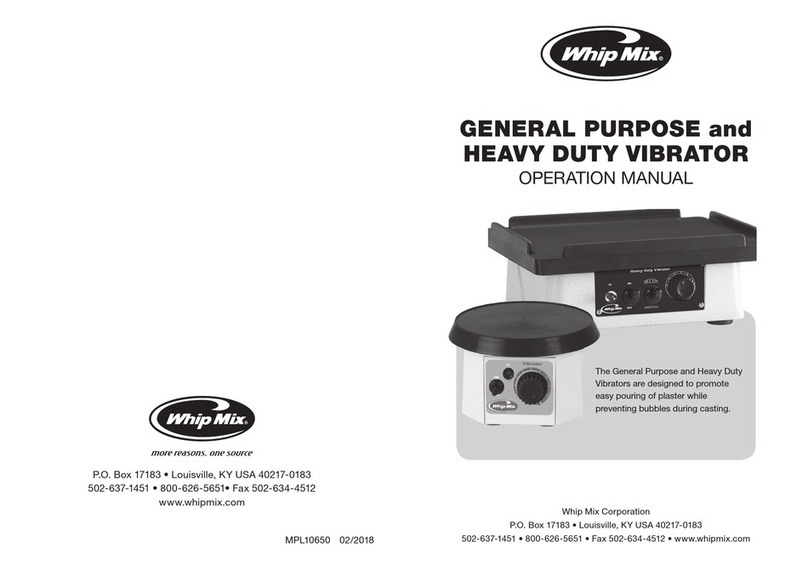 Whip Mix 10650 Operation manual