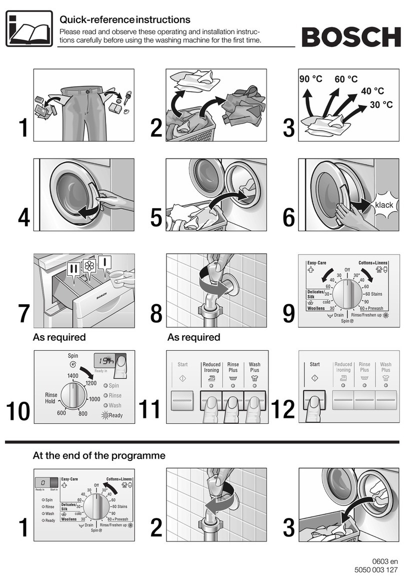 Bosch WFO2865UK/01 Quick reference instructions