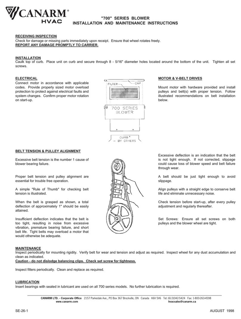 Canarm 709 Installation and maintenance instructions