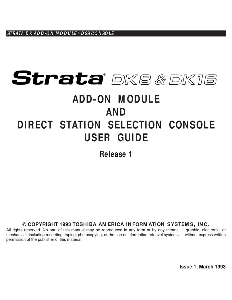 Toshiba Strata AirLink DK16 User manual Toshiba Strata AirLink DK16 User manual