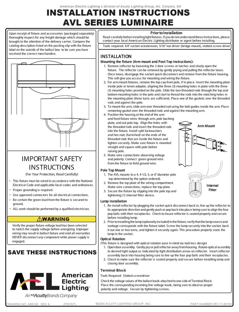AEL AVL SERIES installation instructions