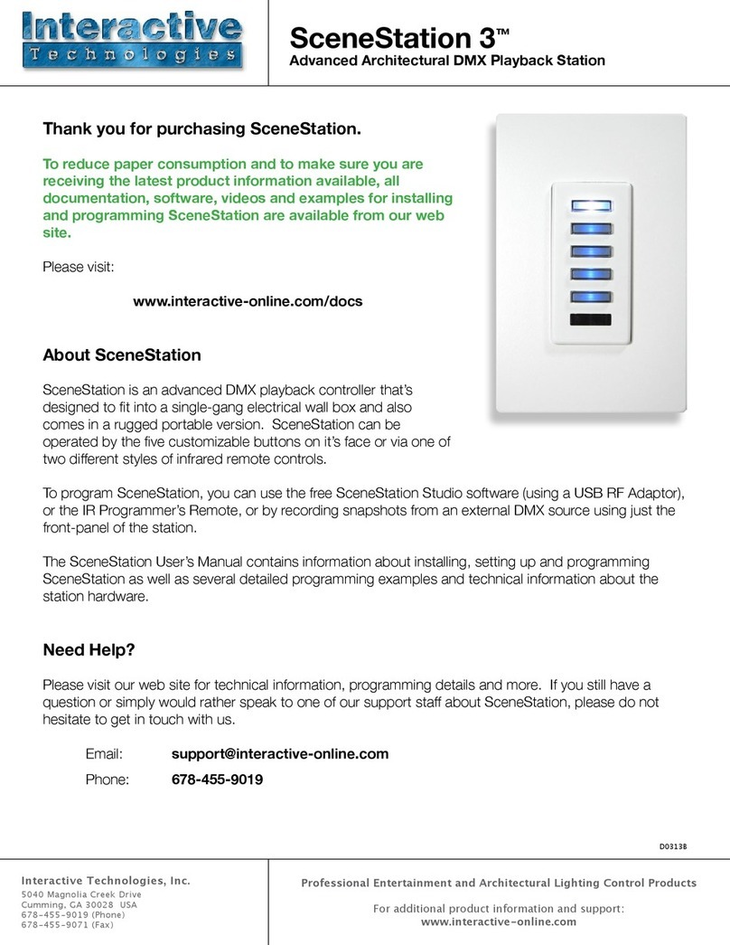 Interactive Technologies SceneStation 3 User manual