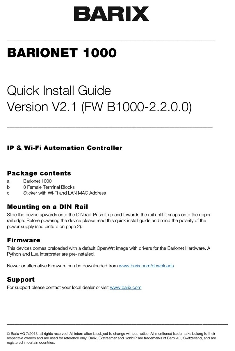 BARIX Barionet 1000 Quick install guide