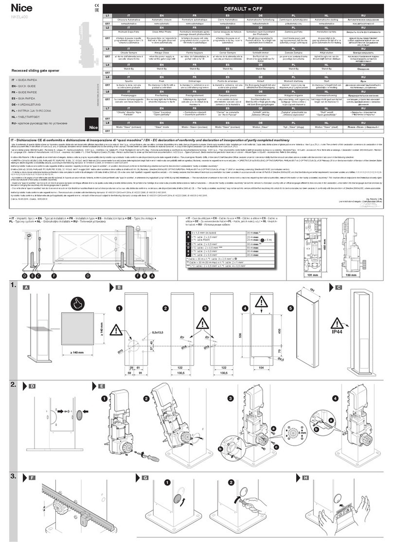 Nice Naked Sliding NKSL400 User manual
