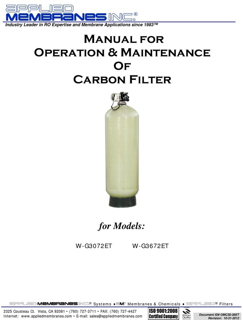 Applied Membranes W-G3072ET Operation, maintenance & instruction manual