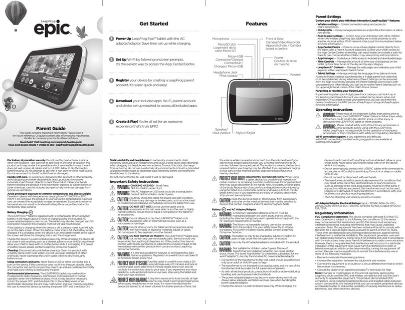 LeapFrog Epic Parents' guide